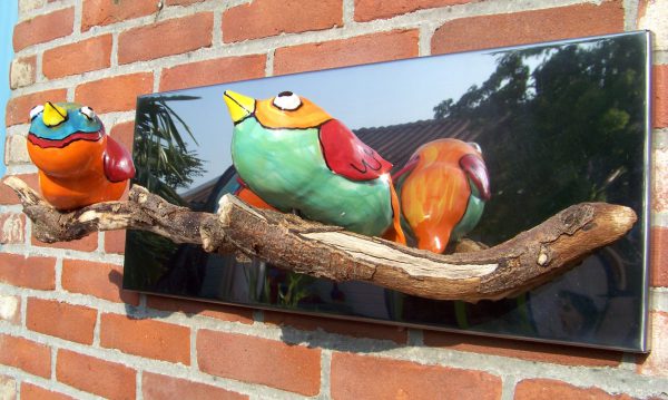Birds wall sculpture